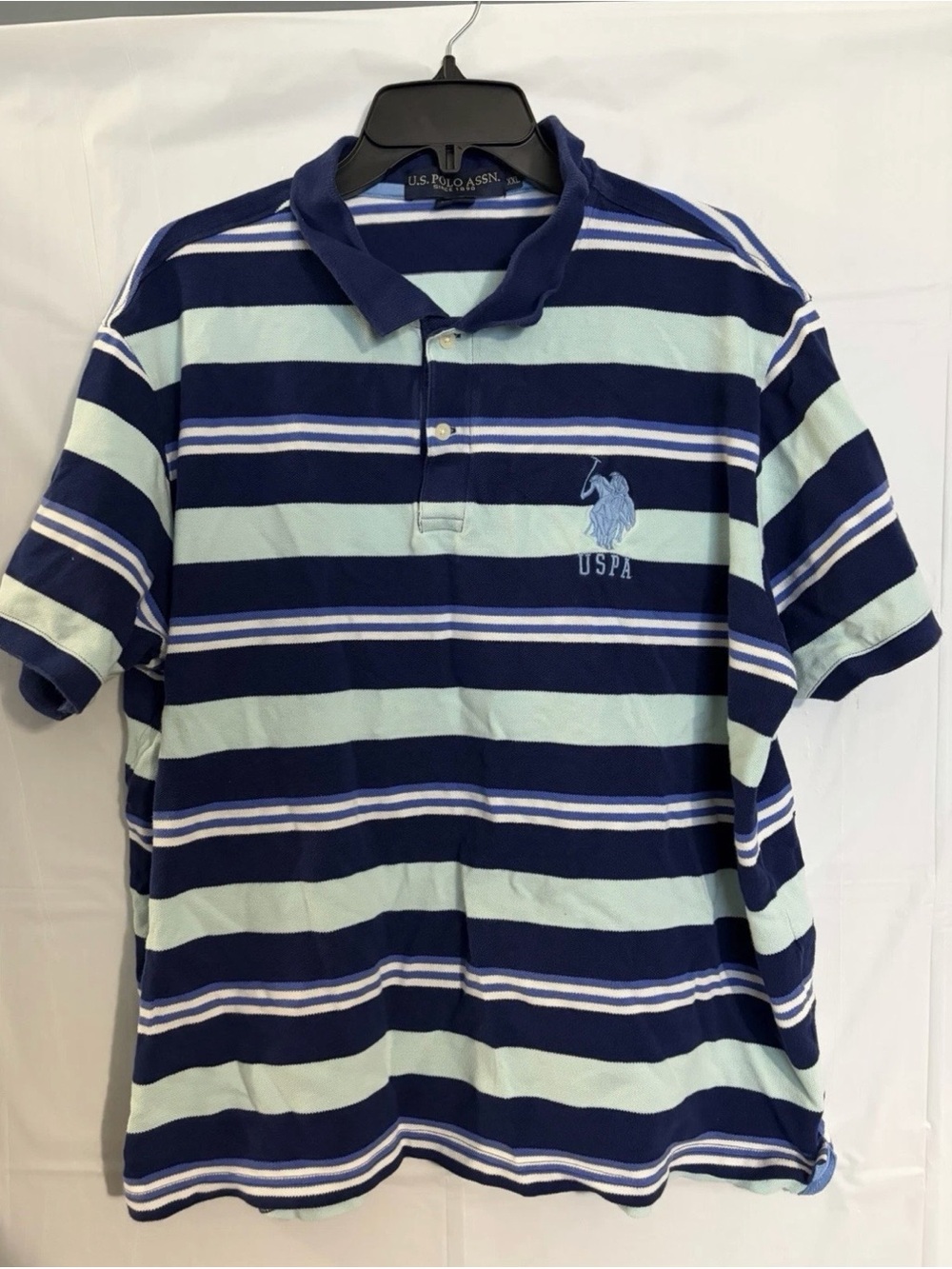 U.S. Polo Assn. Men's Navy & Light Blue Striped Polo